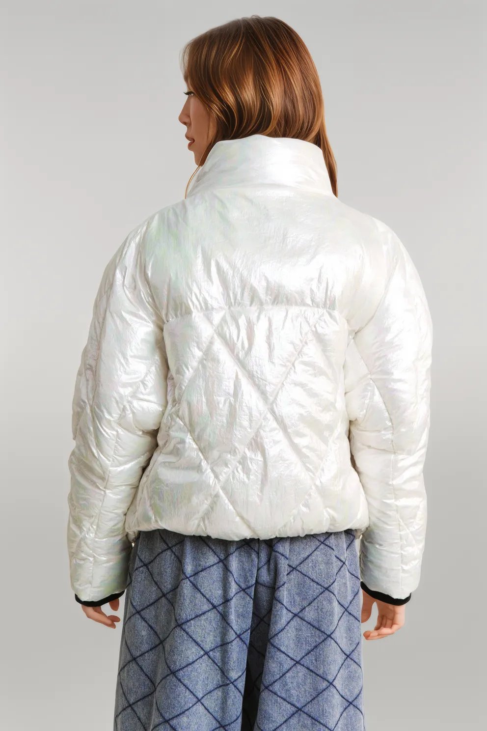 J.NNA Quilted Mock Neck Puffer Jacket