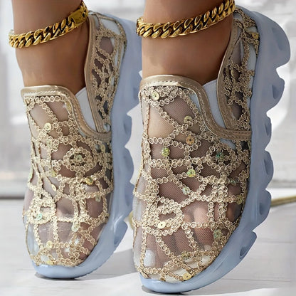 Breathable Mesh Platform Athletics Gold