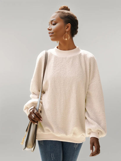 Ivy Lane Mock Neck Dropped Shoulder Sweatshirt