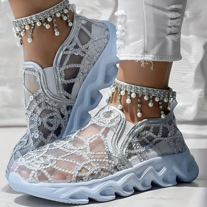 Breathable Mesh Platform Athletics Silver