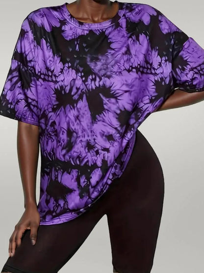 Tie-Dye Round Neck Short Sleeve T-Shirt
