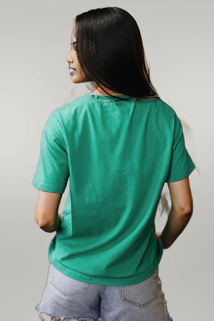 Sea Green Sequin Mardi Gras Letter Graphic T Shirt