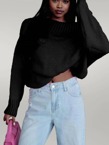 Boat Neck Drop Shoulder Sweater