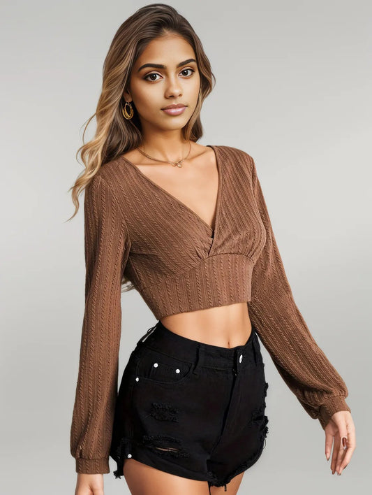 V Neck Crop Top