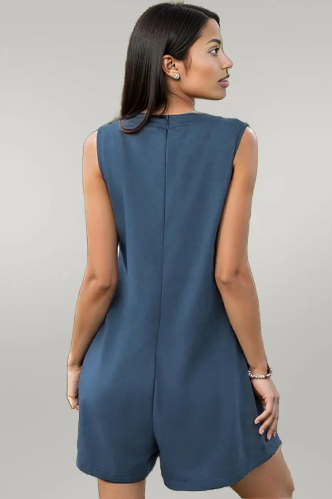 Tie Front Sleeveless Romper