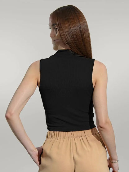 Mock Neck Cropped Tank