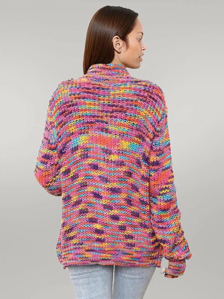 Angel Wings Button Up Dropped Shoulder Cardigan