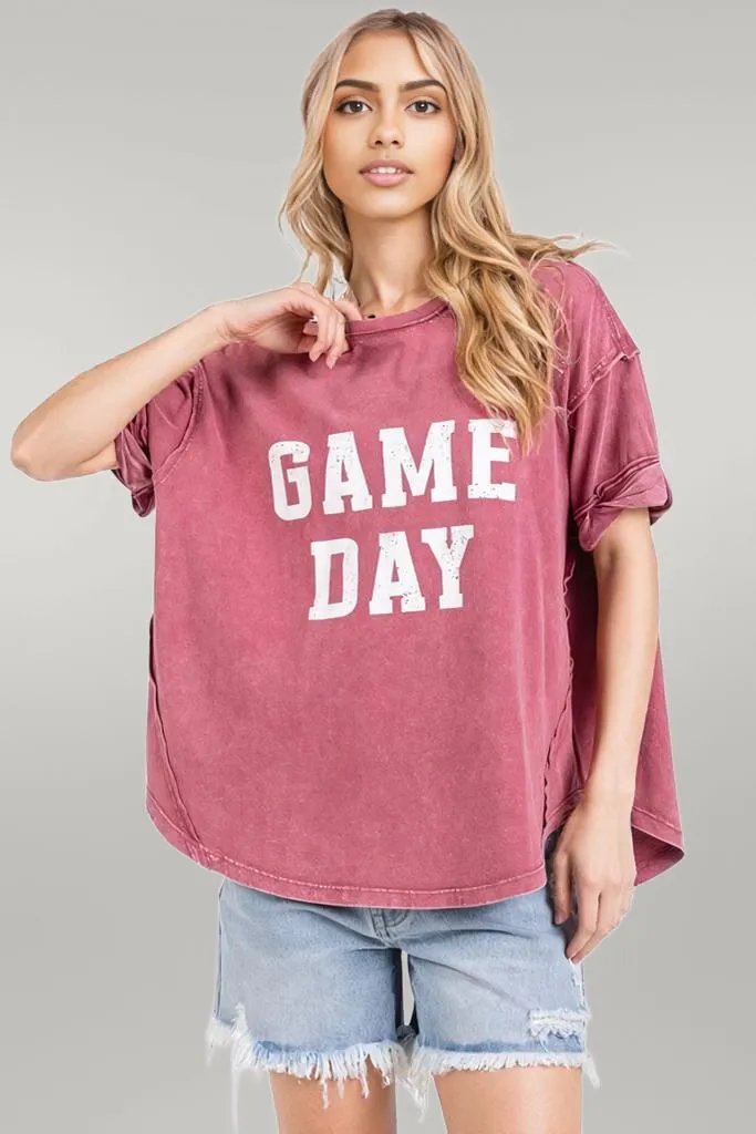 Mittoshop GAME DAY Round Neck Short Sleeve T-Shirt