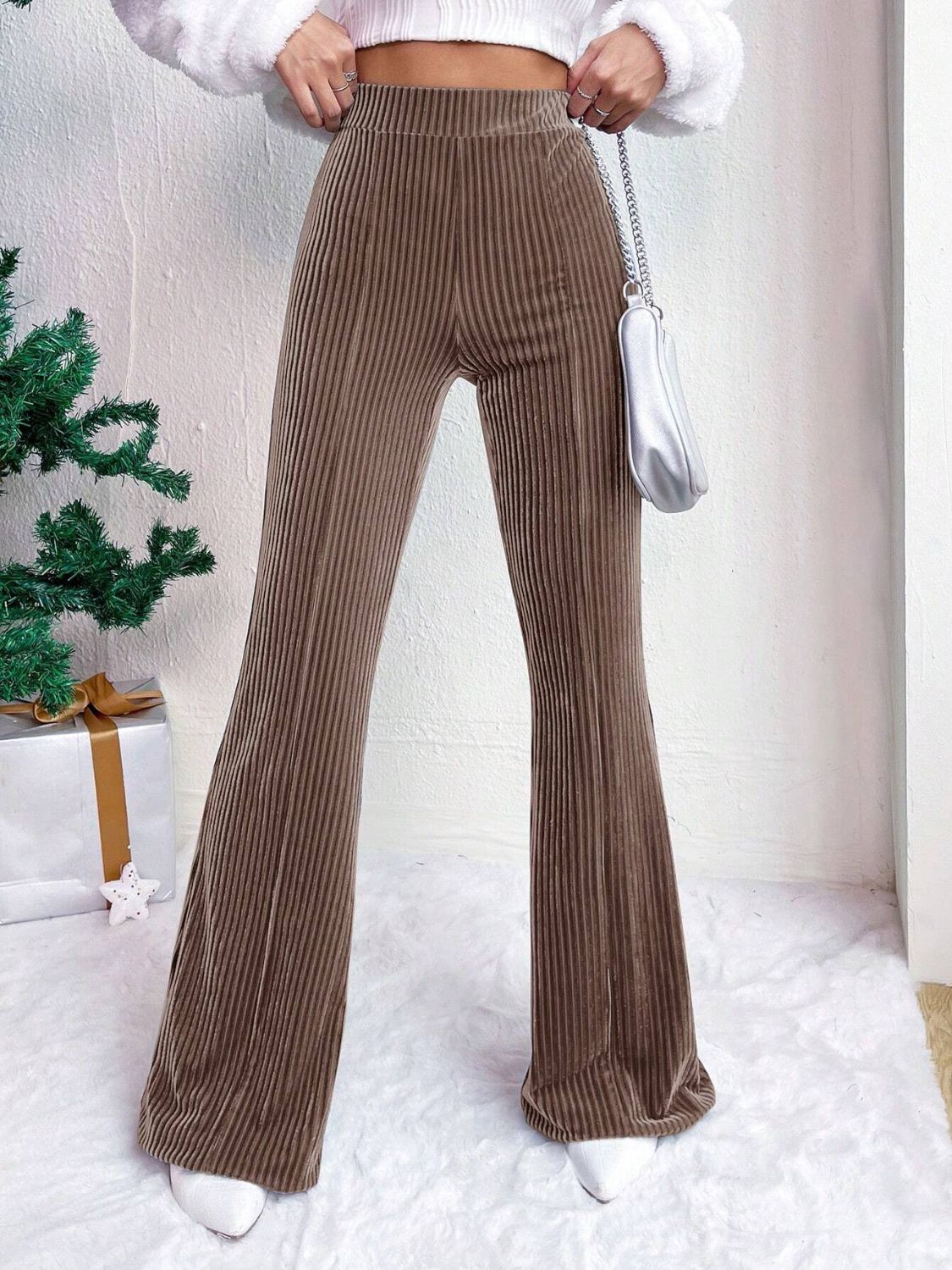 High Waist Flare Pants Camel