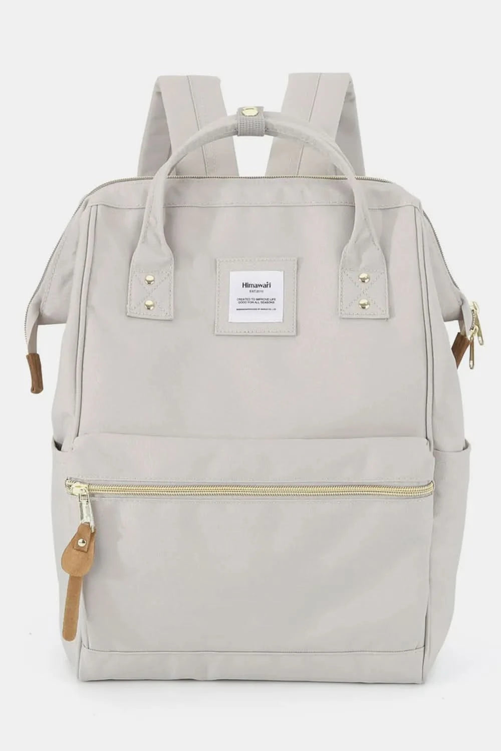 Himawari Waterproof Canvas Backpack Bag with Side Pockets Grey One Size