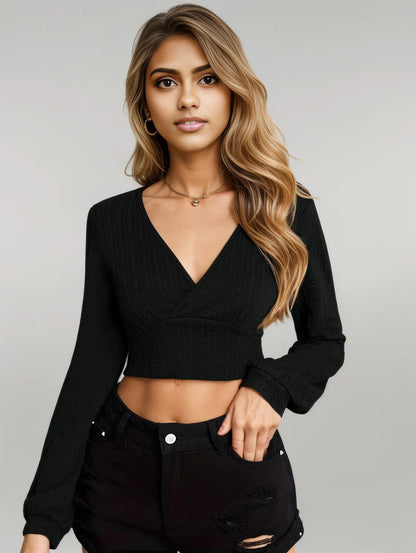 V Neck Crop Top