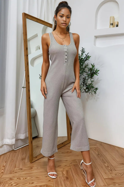 Sleeveless Straight Leg Jumpsuit