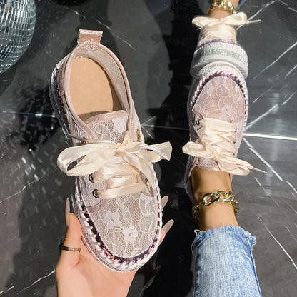 Round Toe Platform Loafers Purple