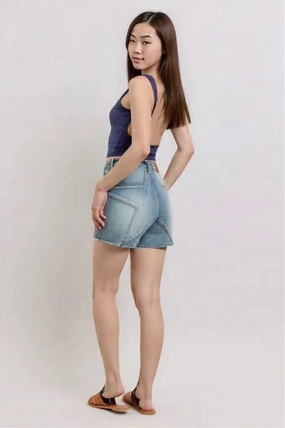 Judy Blue Full Size High Waist Star Seam Detail Denim Shorts