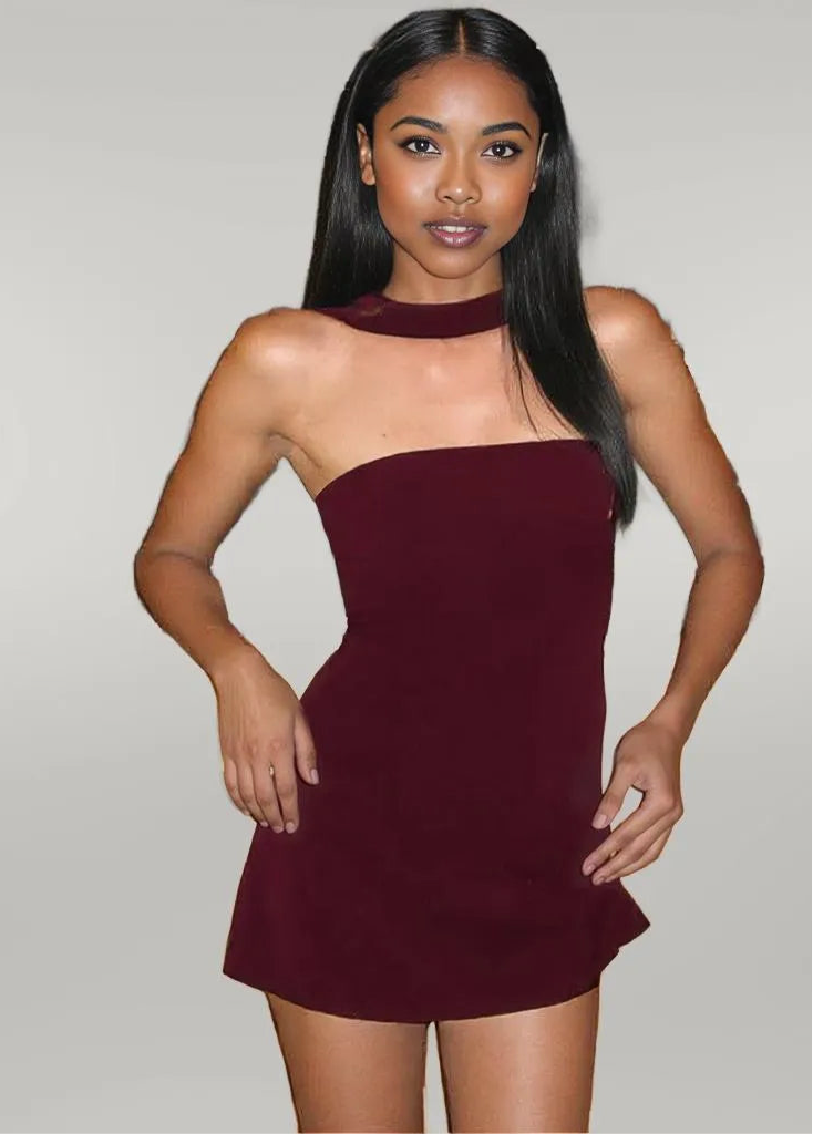 European Style One Shoulder Neck Dress