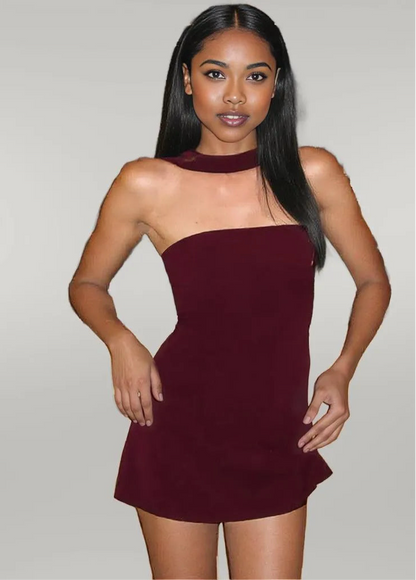 European Style One Shoulder Neck Dress