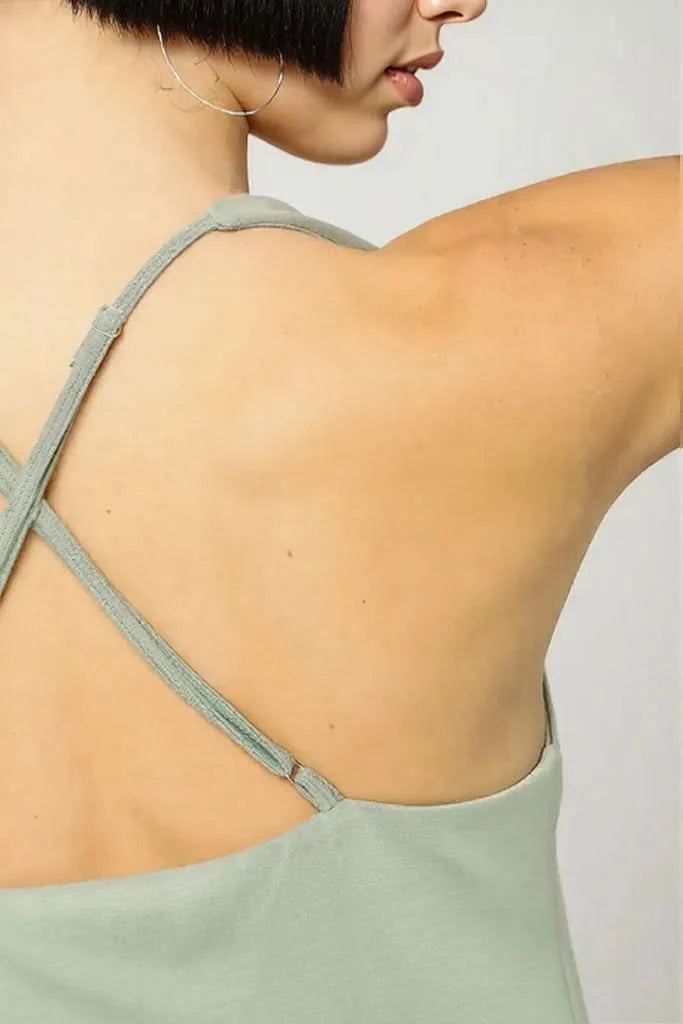 Umgee Crisscross Square Neck Active Dress