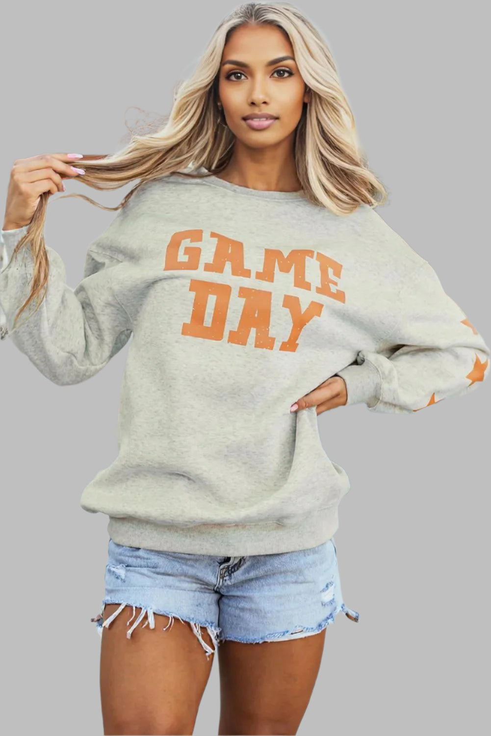 Black Game Day Graphic Rugby Football Season Sweatshirt