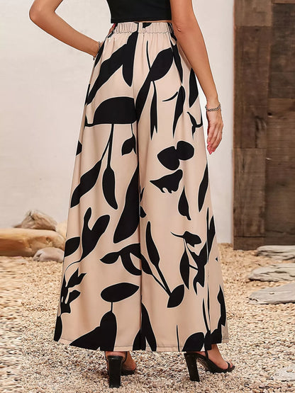 Printed Wide Leg Pants