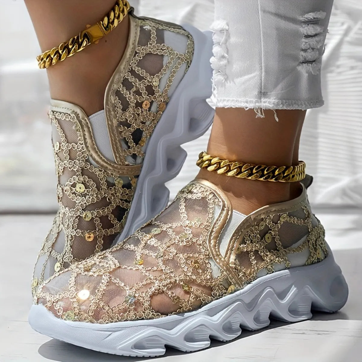 Breathable Mesh Platform Athletics