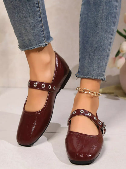 Round Toe Mary Jane Loafers