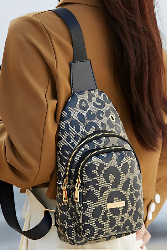 Leopard Print PU Sling Bag Leopard ONE SIZE Pu Leather