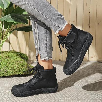 Lace-Up Platform Ankle Boots