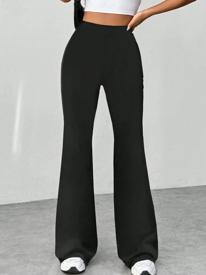 High Waisted Flare Pants Black