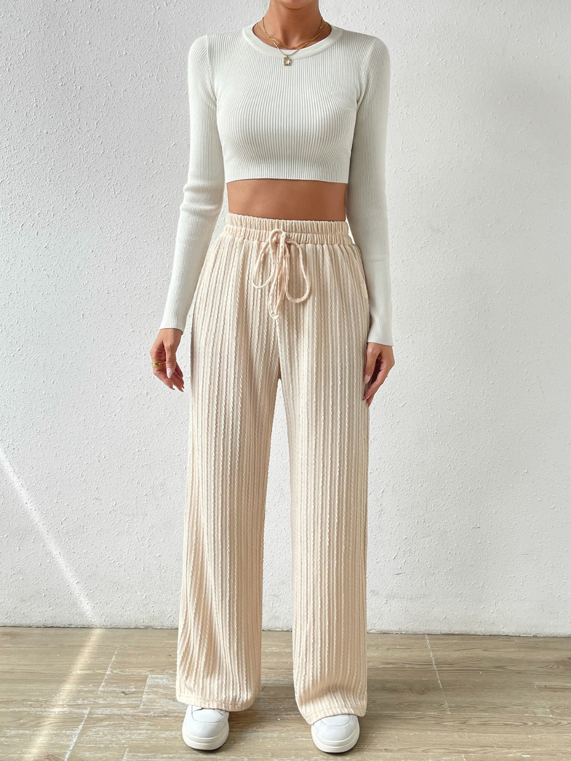 Honey Drawstring Wide Leg Pants