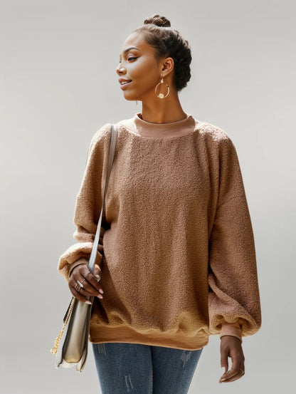 Ivy Lane Mock Neck Dropped Shoulder Sweatshirt