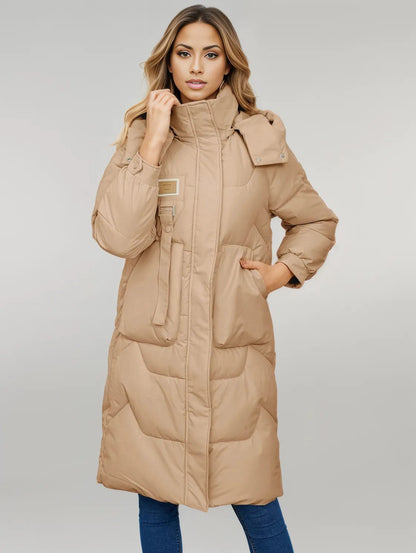 Long Sleeve Longline Hooded Winter Coat