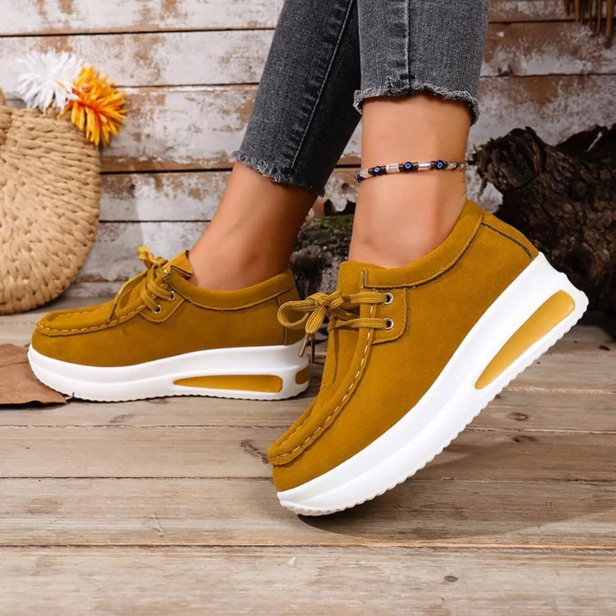 Round Toe Platform Sneakers