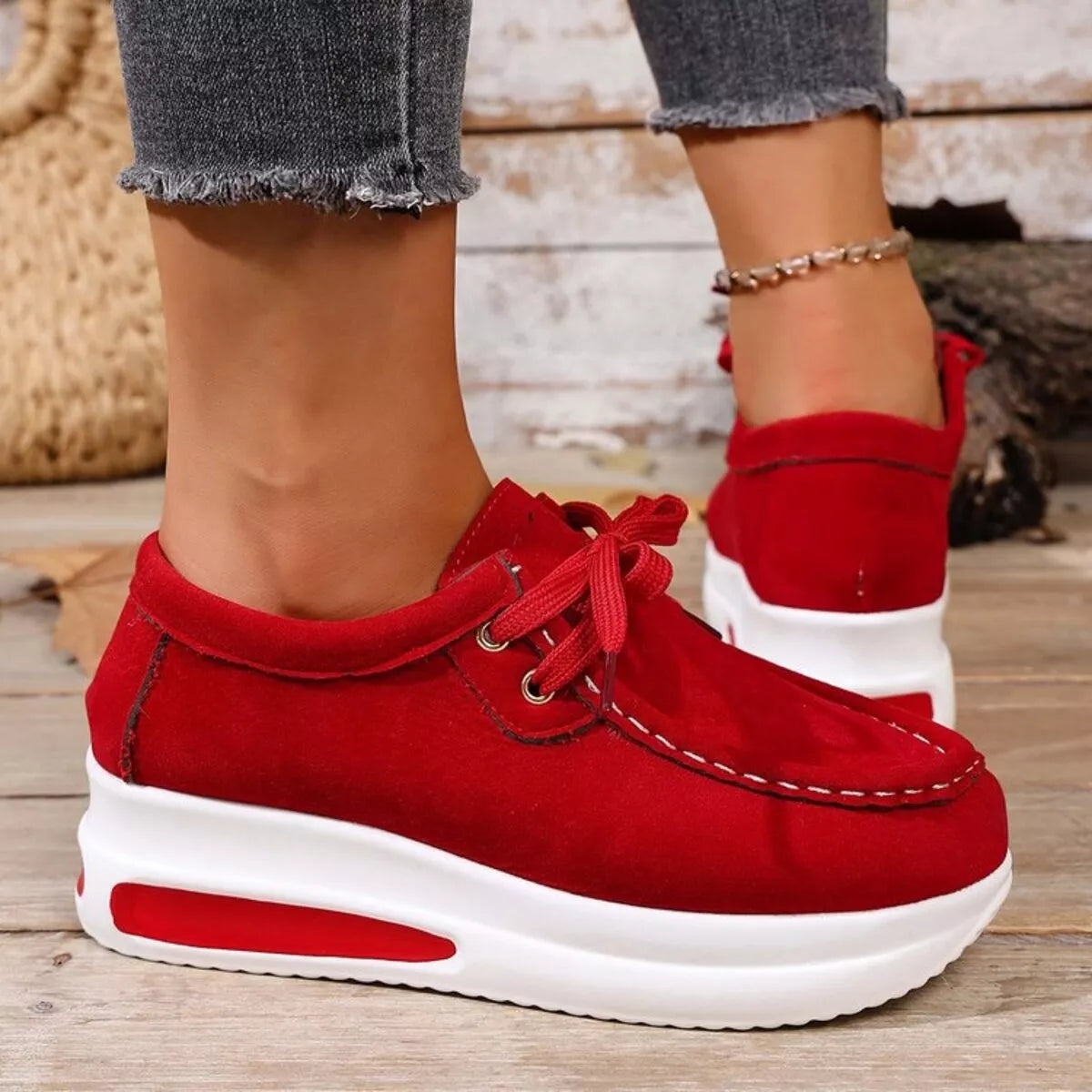 Round Toe Platform Sneakers