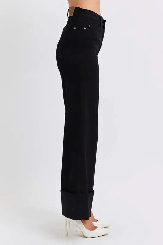 Judy Blue Full Size High Waist Reto Wide Leg W/ Cuff