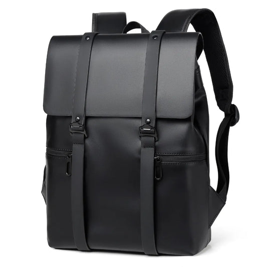 PU Leather Adjustable Strap Backpack Bag Black One Size