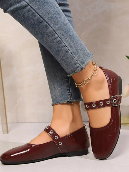 Round Toe Mary Jane Loafers