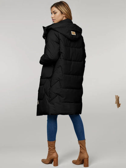 Long Sleeve Longline Hooded Winter Coat