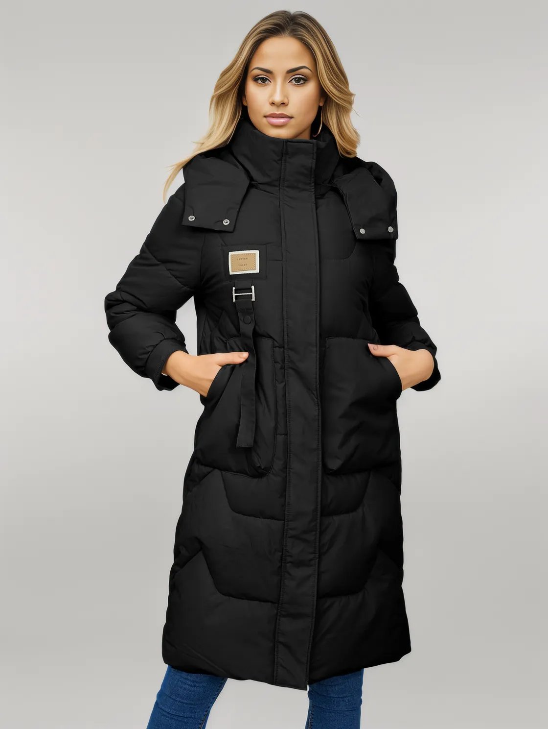 Long Sleeve Longline Hooded Winter Coat