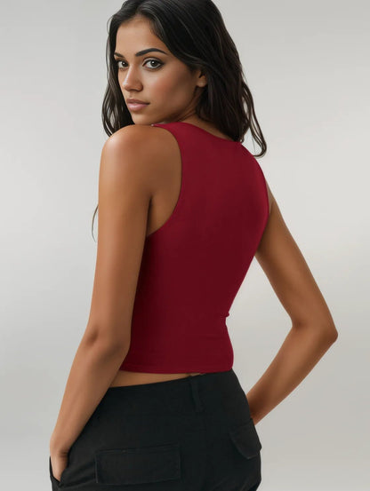 Round Neck Cropped Tank