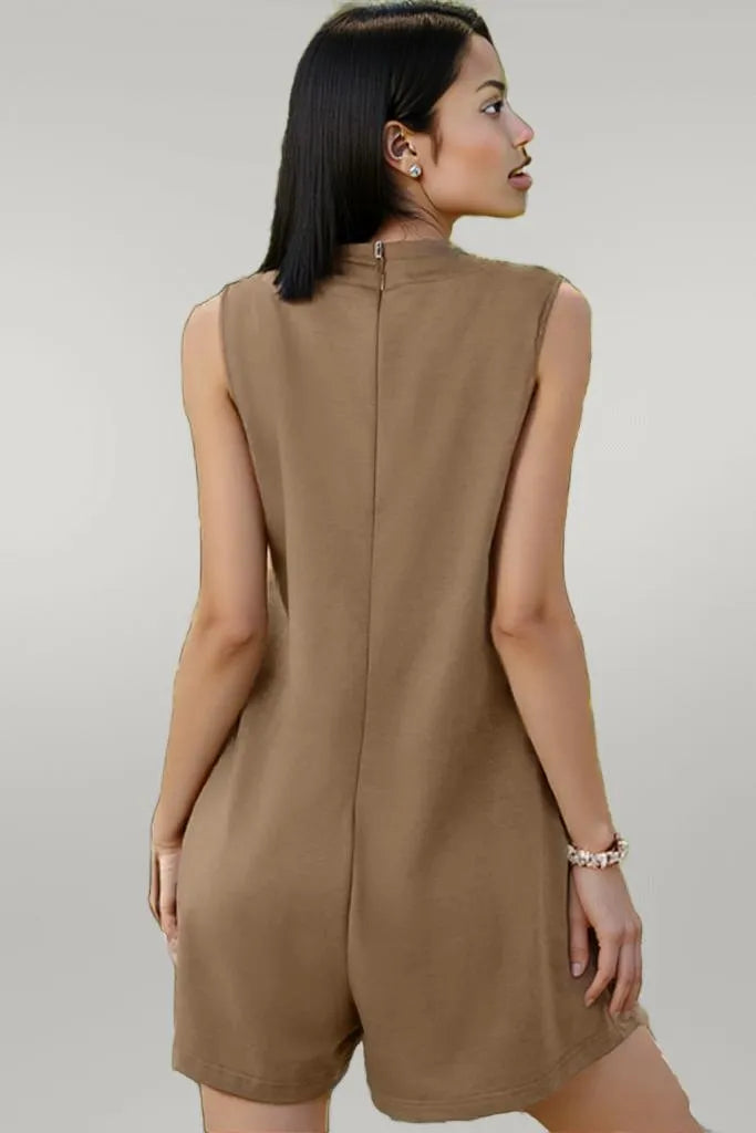 Tie Front Sleeveless Romper