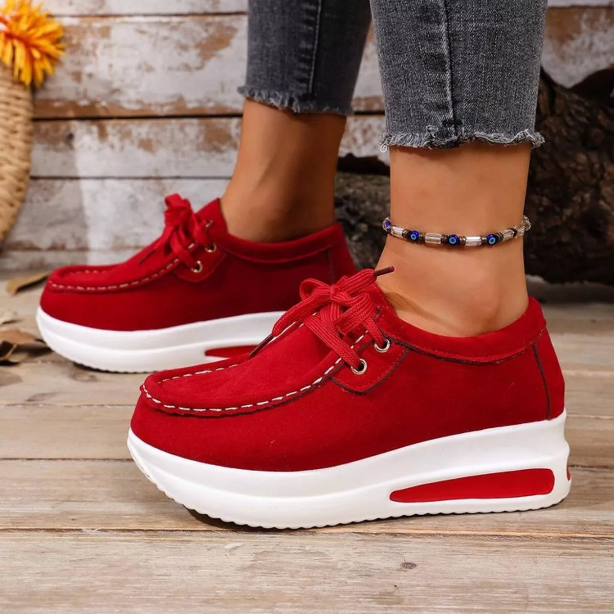 Round Toe Platform Sneakers