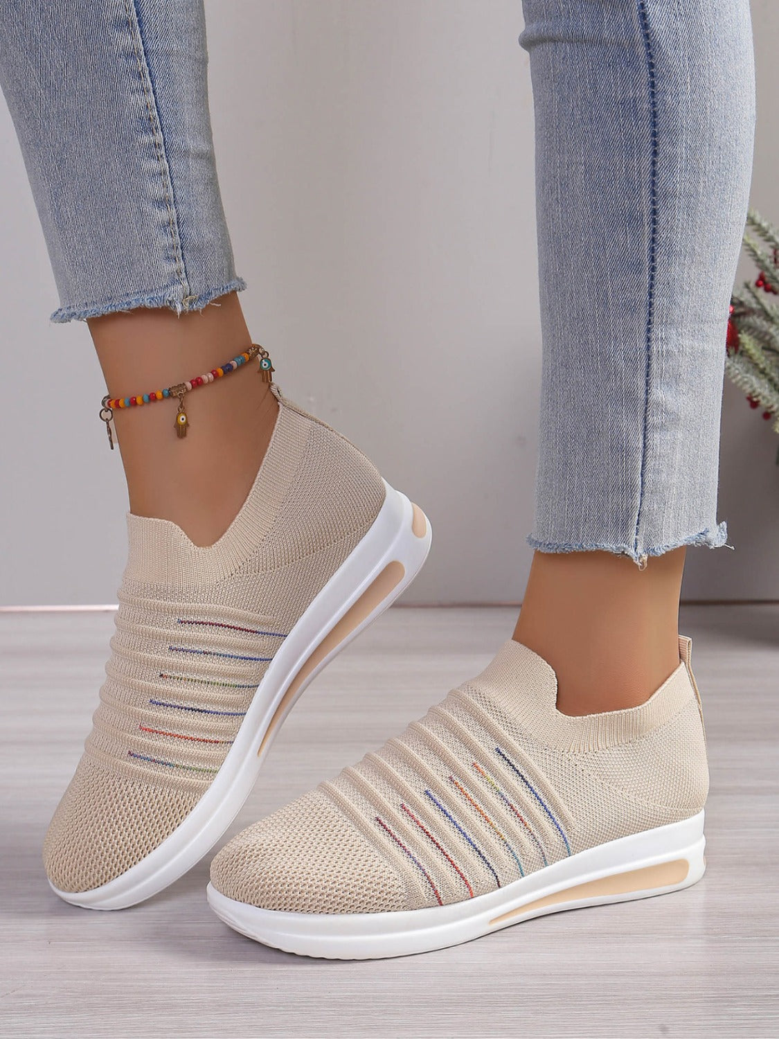 Breathable Mesh Wedge Sneakers Dust Storm