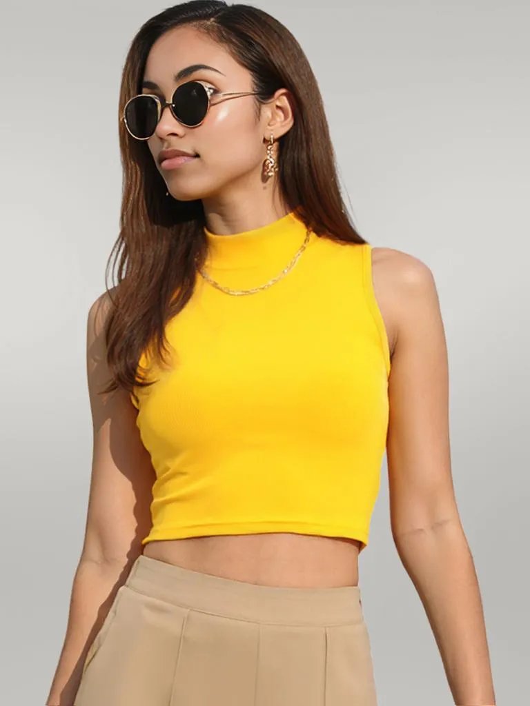 Mock Neck Cropped Tank