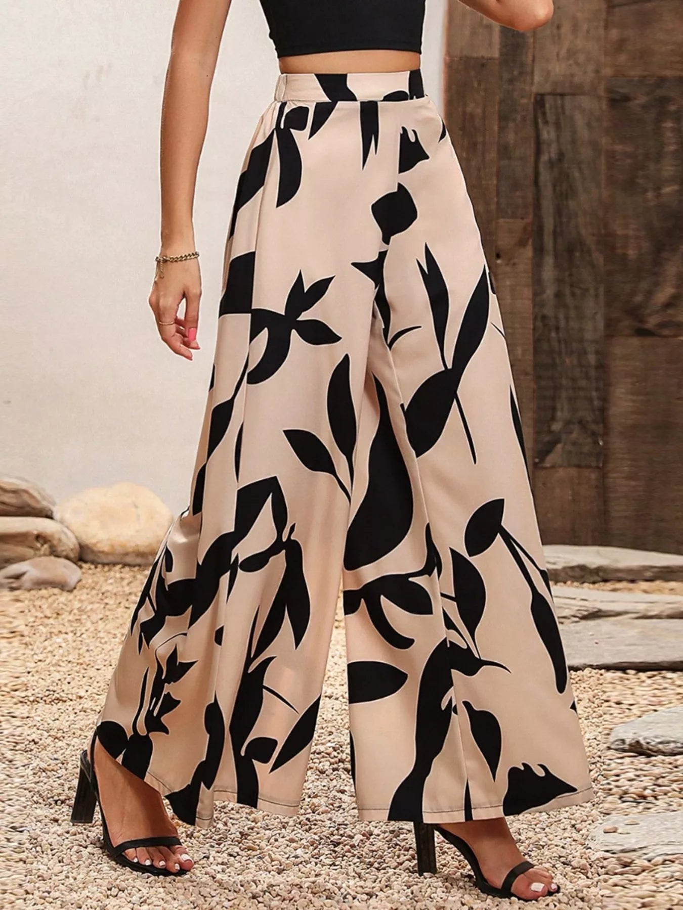 Printed Wide Leg Pants
