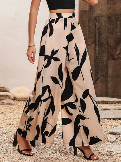 Printed Wide Leg Pants