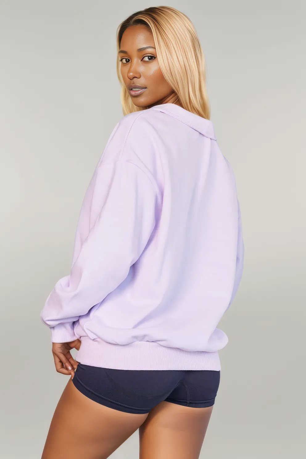 Quarter Zip Dropped Shoulder Sweatshirt