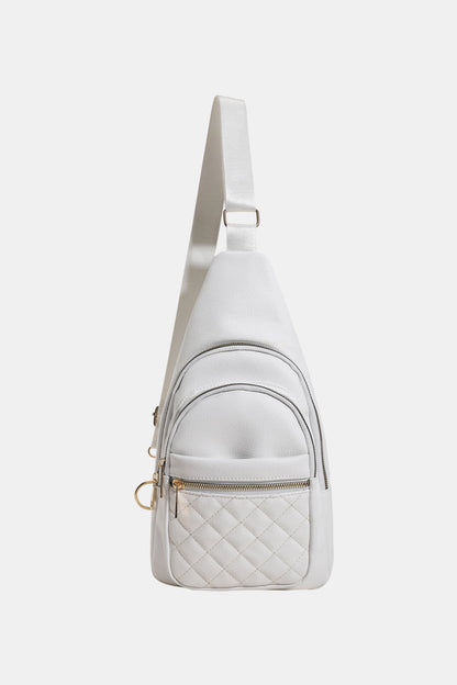 PU Leather Sling Bag White One Size