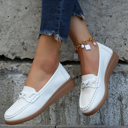 Weave Wedge Heeled Loafers - Shoes & Bags/Crossbody Bags - Trendsi