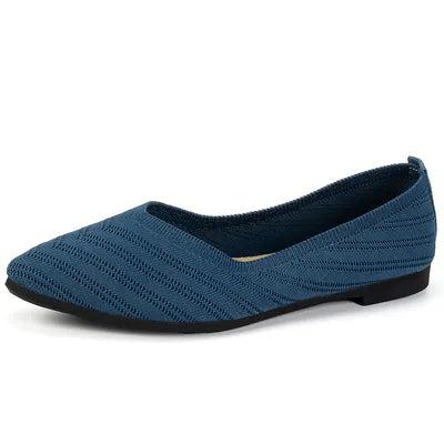 Mesh Point Toe Solid Color Slip-Ons