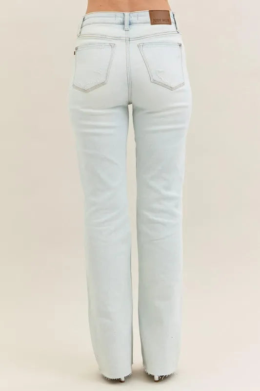 Judy Blue Full Size Destroy & Fray Hem Bootcut Jeans
